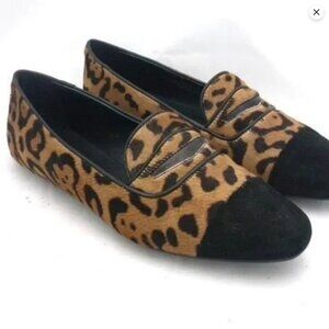 J.Crew Collection Darby Calf Hair Leopard Loafers SZ 9